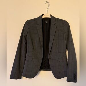 Ann Taylor Factory Gray Blazer Tailored Suit Jacket